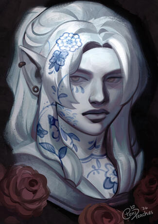 Original Illustration "Cobalt Blue"