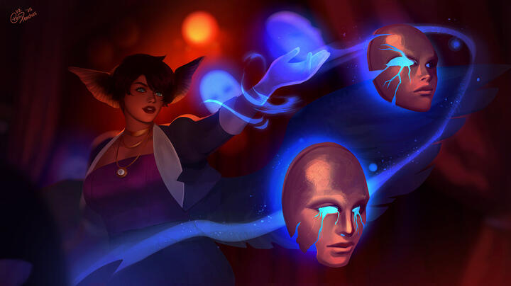 Original Illustration "Masks of Illusion"